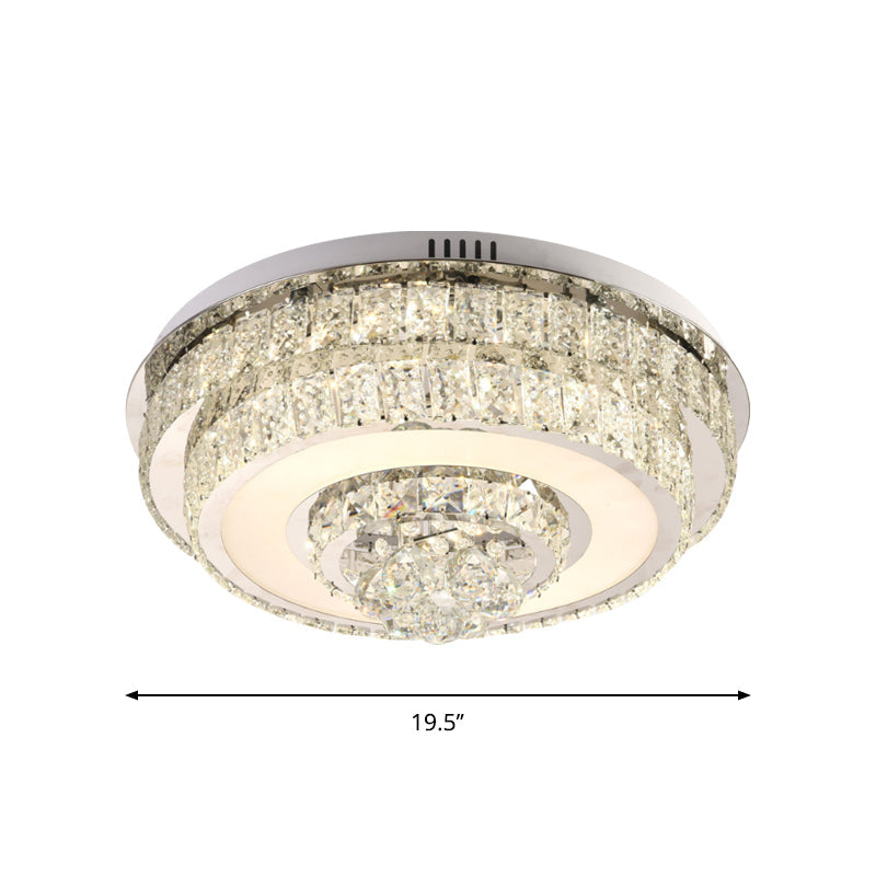 Contemporary Crystal LED Flush Mount Ceiling Light with Clear Drops for ...