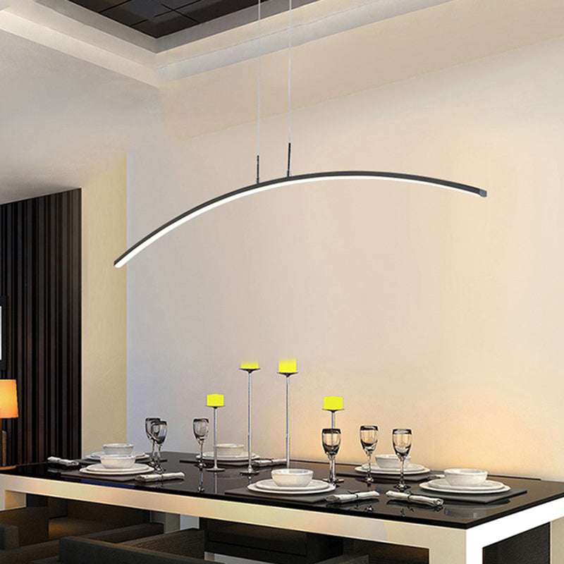 Modern Arched LED Pendant Light - Acrylic Dining Room Island Lighting