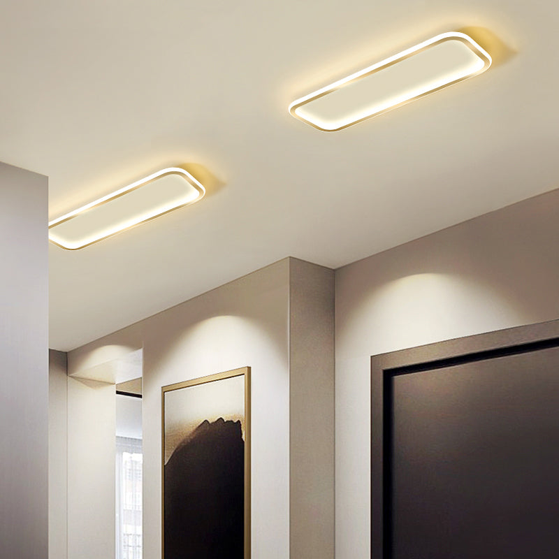 Minimalistic Rectangular LED Flush Ceiling Light Fixture
