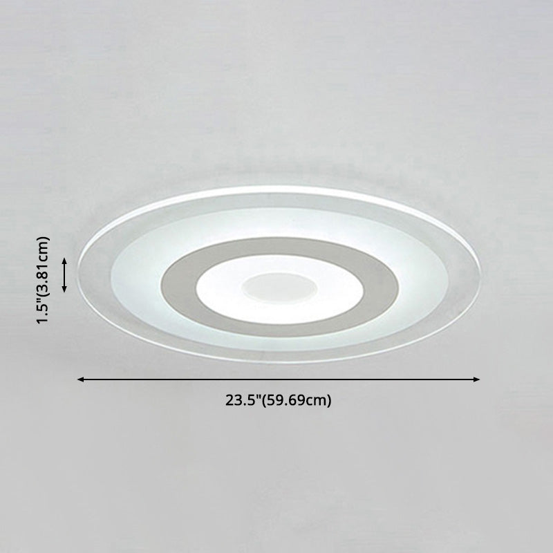 Basic White Led Simple White LED Bedroom Flush Mount Ceiling Light with Round Acrylic Shade