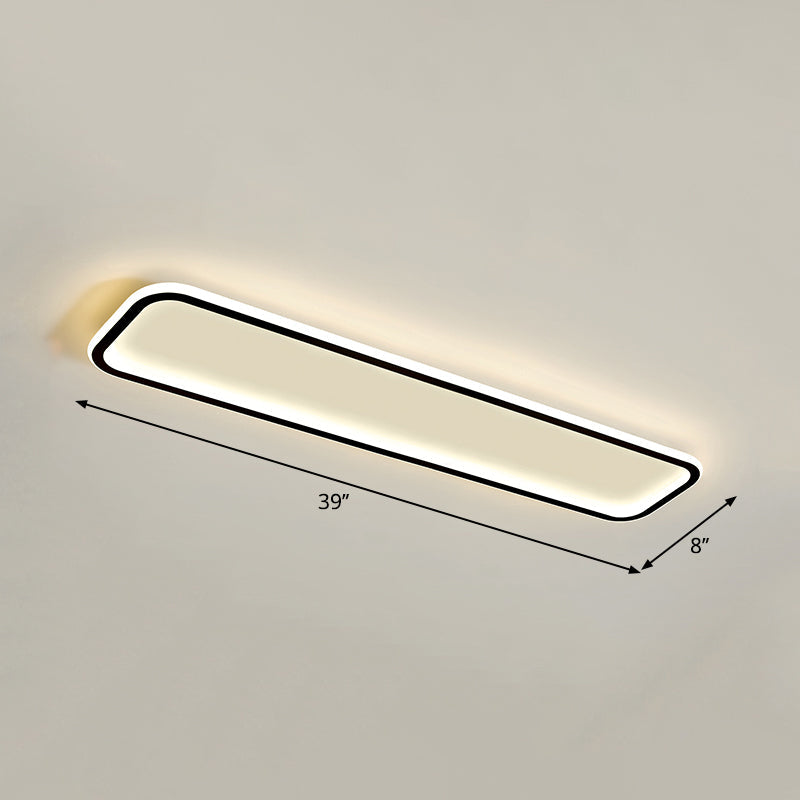 Minimalistic Rectangular LED Flush Ceiling Light Fixture
