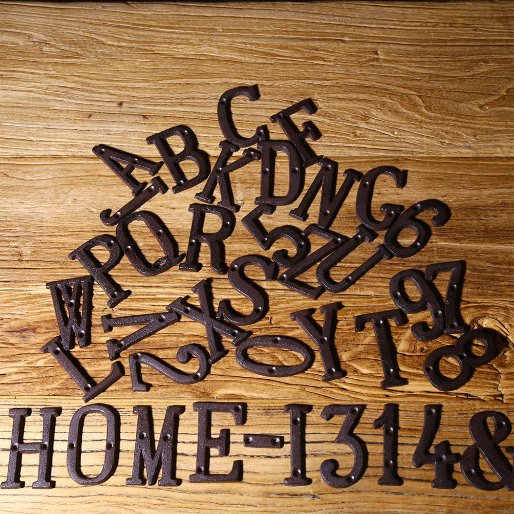Rustic Door Numbers 3 Inch Antique Cast Wrought Iron House Door Numbers
