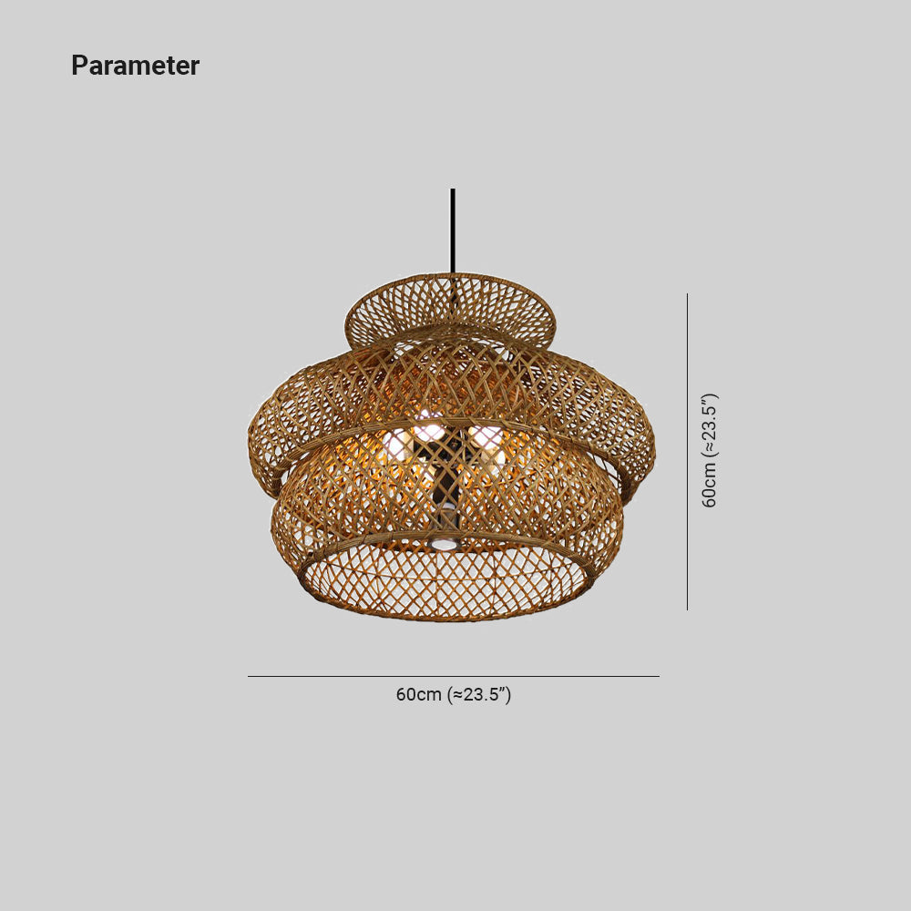 Ritta Unusual Natural Rattan Weave Pendant Light