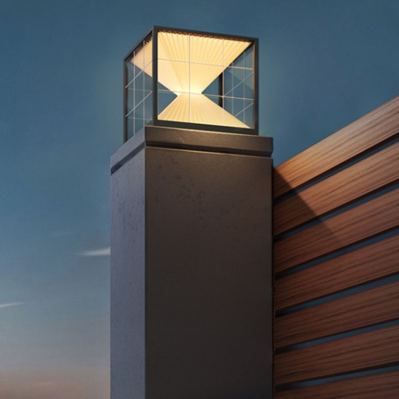 Pyramid Led Riley Modern Pyramid Shape Metal Outdoor Floor Lamp