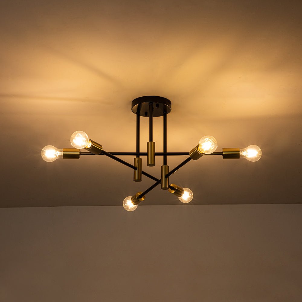 Linear Sputnik Semi Flush Mount Ceiling Light