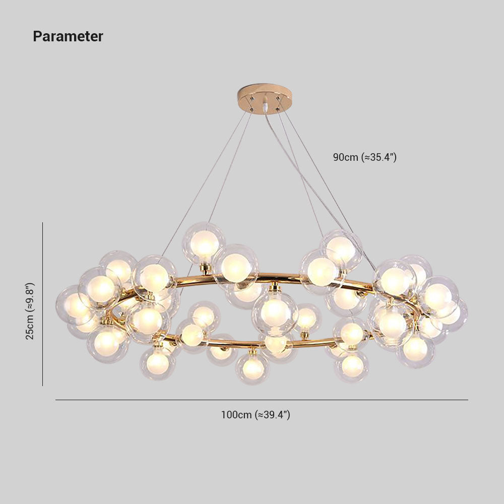 Valentina Modern Bubble Pendant Light Metal & Glass