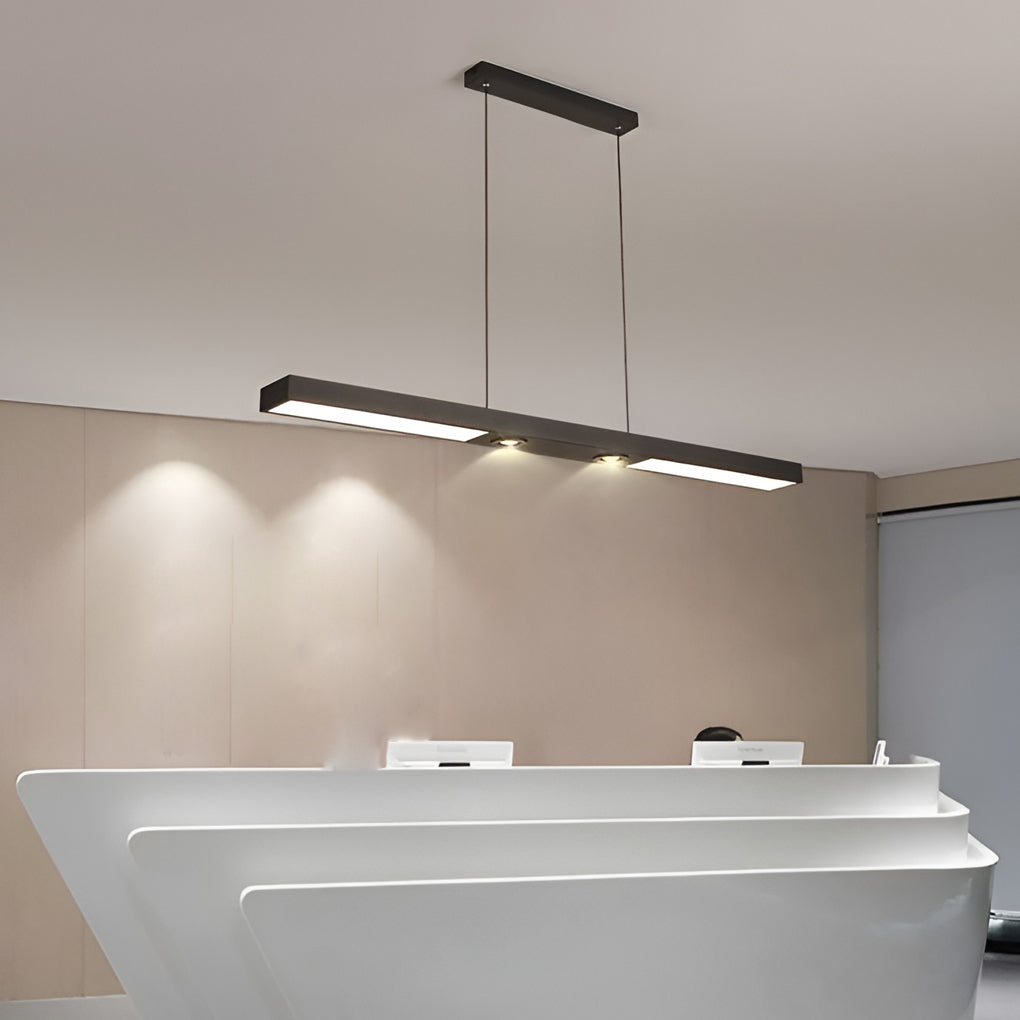 Rectangular Strip Light Rectangle Strip LED Black Modern Ceiling Lights Pendant Lighting