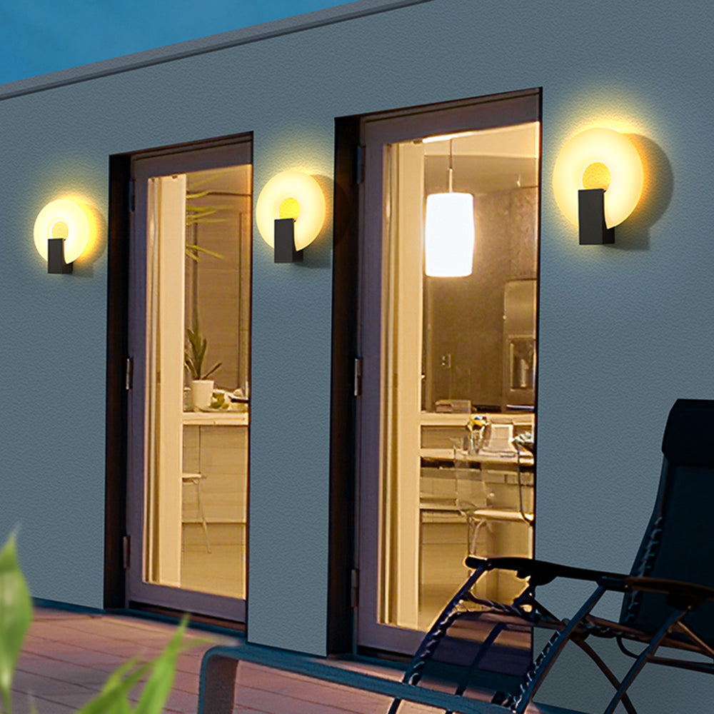 Isaac Modern Metal Acrylic Solar Waterproof Outdoor Wall Lamp