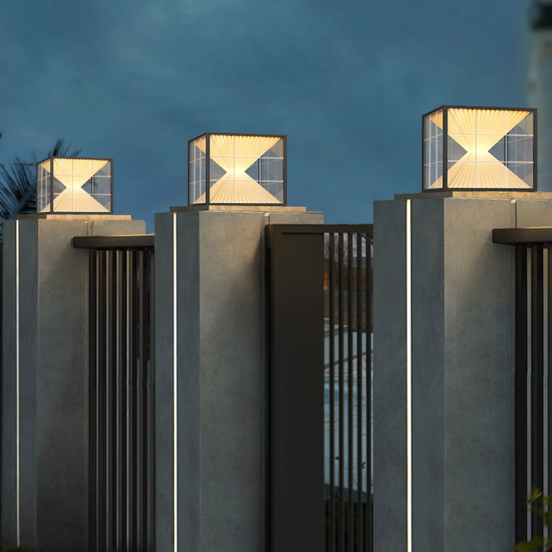 Pyramid Led Riley Modern Pyramid Shape Metal Outdoor Floor Lamp