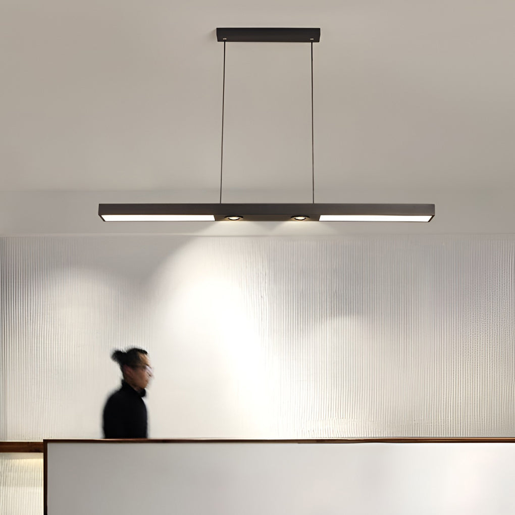 Rectangular Strip Light Rectangle Strip LED Black Modern Ceiling Lights Pendant Lighting
