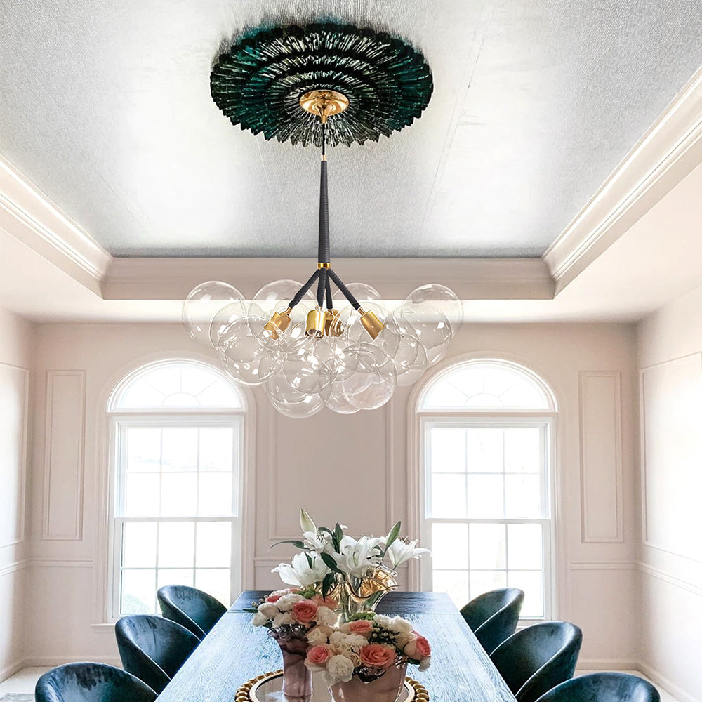 Modern Glass Bubble Chandelier for Living Room