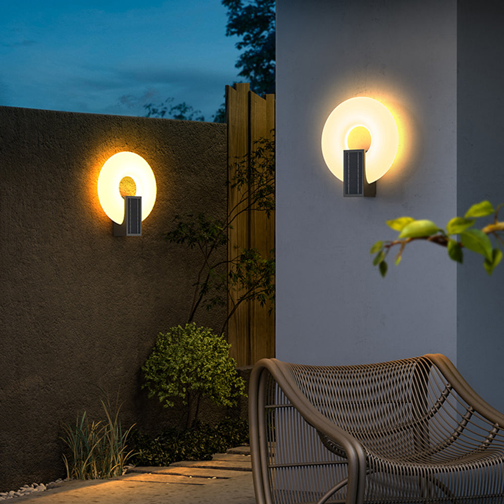 Isaac Modern Metal Acrylic Solar Waterproof Outdoor Wall Lamp