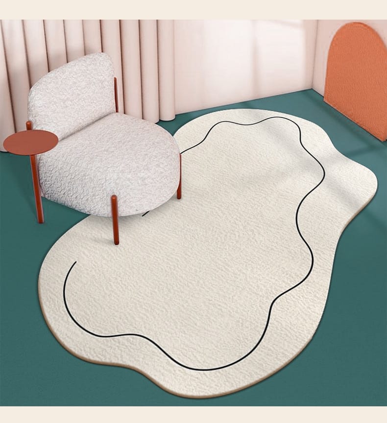 Nordic Style Irregular Living Room Carpet Bedroom Bedside