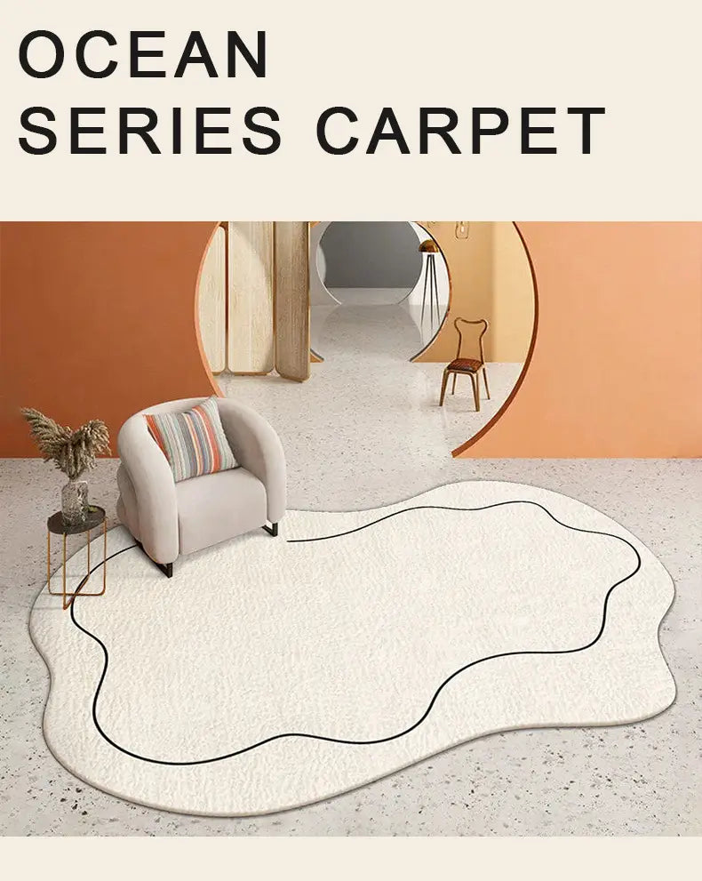 Nordic Style Irregular Living Room Carpet Bedroom Bedside